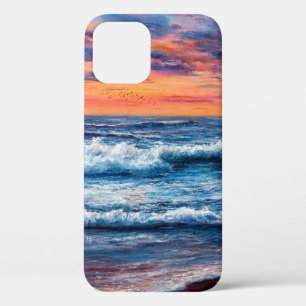 Ölmalerei von Ozean und Strand auf Leinwand. Rich Case-Mate iPhone Hülle