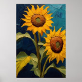 Ölmalerei von Sonnenblumen im Stil von Vincent Poster (Vorne)