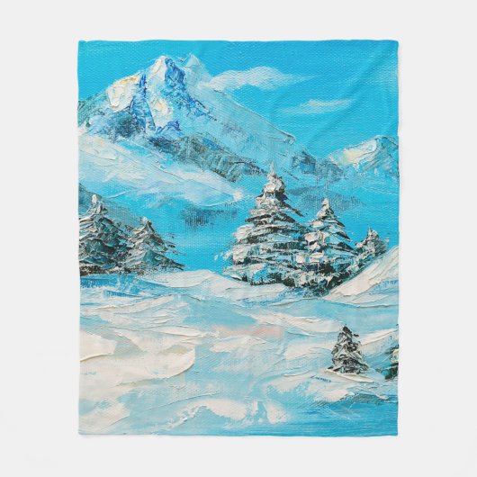 Ölmalerei, Wintergebirgslandschaft mit Sspru Fleecedecke (Vorderseite)