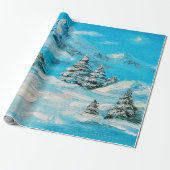 Ölmalerei, Wintergebirgslandschaft mit Sspru Geschenkpapier (Ungerollt)