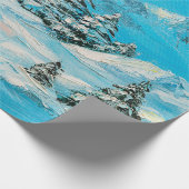 Ölmalerei, Wintergebirgslandschaft mit Sspru Geschenkpapier (Ecke)