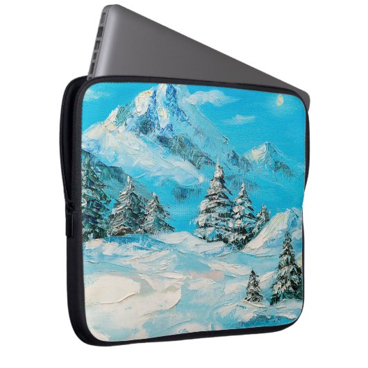 Ölmalerei, Wintergebirgslandschaft mit Sspru Laptopschutzhülle (Vorne Rechts)