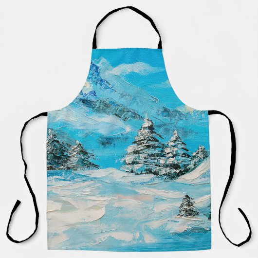 Ölmalerei, Wintergebirgslandschaft mit Sspru Schürze (Vorderseite)
