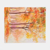 Ölmalerlandschaft - farbiger Herbstwald Fleecedecke (Vorderseite (Horizontal))
