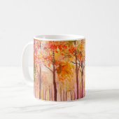 Ölmalerlandschaft - farbiger Herbstwald Kaffeetasse (Vorderseite Links)