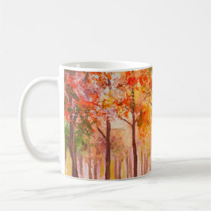 Ölmalerlandschaft - farbiger Herbstwald Kaffeetasse