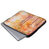 Ölmalerlandschaft - farbiger Herbstwald Laptopschutzhülle (Vorne Knopf)