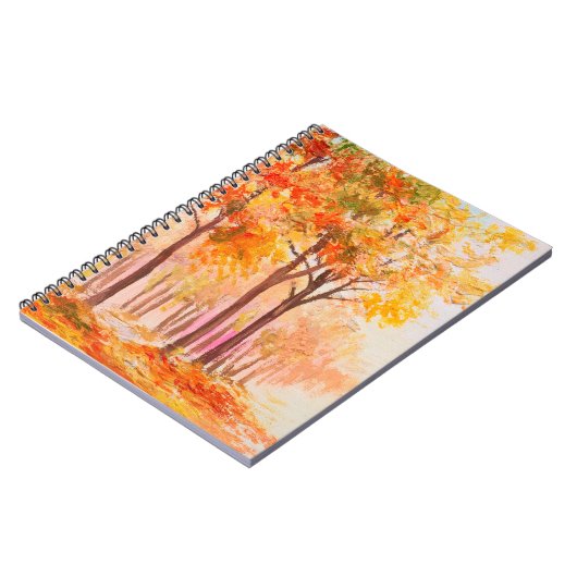 Ölmalerlandschaft - farbiger Herbstwald Notizblock (Linke Seite)
