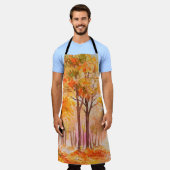 Ölmalerlandschaft - farbiger Herbstwald Schürze (Getragen)