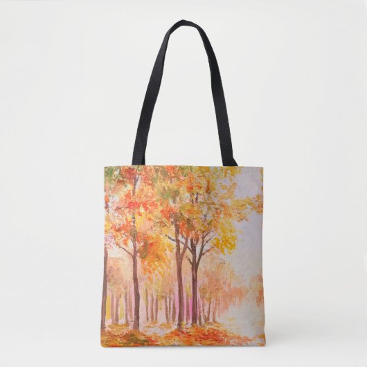 Ölmalerlandschaft - farbiger Herbstwald Tasche (Vorderseite)