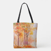 Ölmalerlandschaft - farbiger Herbstwald Tasche (Rückseite)
