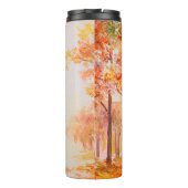 Ölmalerlandschaft - farbiger Herbstwald Thermosbecher (Rückseite)