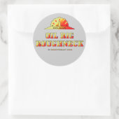 Ölmann, Ölbohrinsel, Ölfelgenaufkleber, Öl Runder Aufkleber (Tasche)