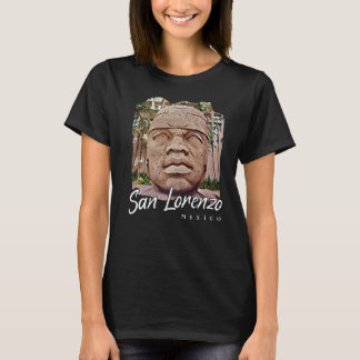 Olmec Kolossal Kopf Malerei Riesenstatuen Mexiko T-Shirt