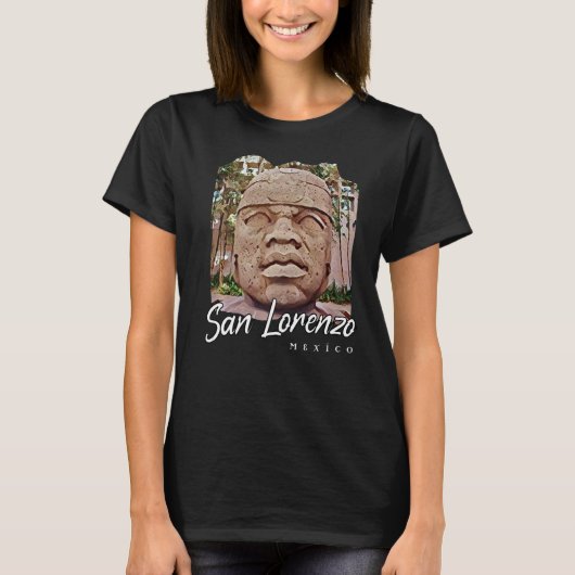 Olmec Kolossal Kopf Malerei Riesenstatuen Mexiko T-Shirt (Vorderseite)