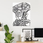 Olmec-Krieger Poster (Heimbüro)