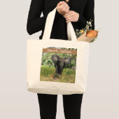 Olmoti Safari Elephant Tote Bag Jumbo Stoffbeutel (Vorderseite (Produkt))