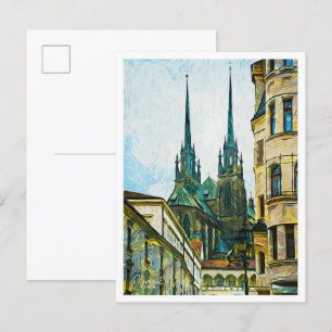 Olomouc Tschechien Schönes Ölbild Stadt Postkarte