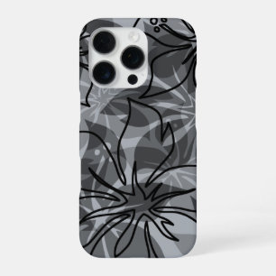 Olowalu Hibiscus Hawaiian Camo Grau iPhone 16 Pro Hülle
