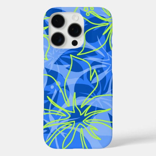 Olowalu Hibiskus Hawaiian Camouflage Blue Case-Mate iPhone Hülle (Rückseite)