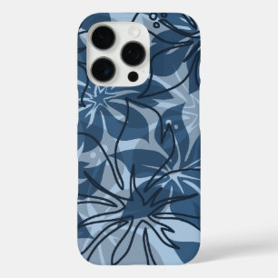 Olowalu Hibiskus Hawaiian Camouflage Denim Blue Bl iPhone 16 Pro Hülle