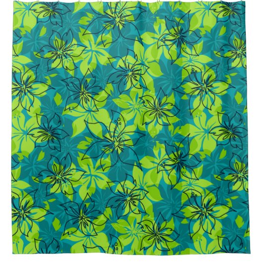 Olowalu Hibiskus-Hawaiianer-Camouflage Duschvorhang (Vorderseite)