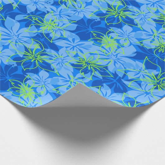 Olowalu Hibiskus-Hawaiianer-Camouflage Geschenkpapier (Ecke)