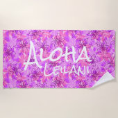 Olowalu Hibiskus Hawaiianische Camouflage Aloha Mo Strandtuch (Vorderseite)