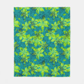 Olowalu Hibiskus Hawaiianische Camouflage Aloha Sh Fleecedecke (Vorderseite)