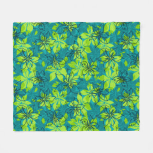 Olowalu Hibiskus Hawaiianische Camouflage Aloha Sh Fleecedecke