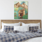 Ölpadel aus winziger alter Scheune mit Elche Leinwanddruck (Insitu (Schlafzimmer))