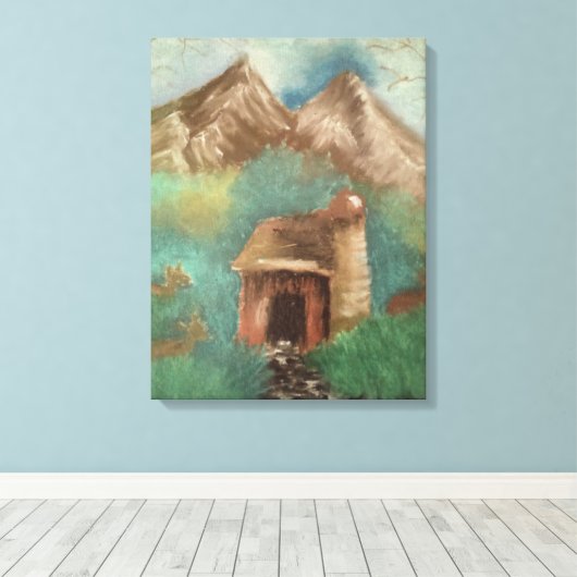 Ölpadel aus winziger alter Scheune mit Elche Leinwanddruck (Insitu (Holzboden))