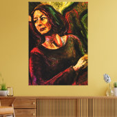 Ölpastellmalerei einer Frau im Zug Leinwanddruck (Insitu (Wohnzimmer))