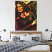 Ölpastellmalerei einer Frau im Zug Leinwanddruck (Insitu (Schlafzimmer))