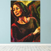 Ölpastellmalerei einer Frau im Zug Leinwanddruck (Insitu (Holzboden))