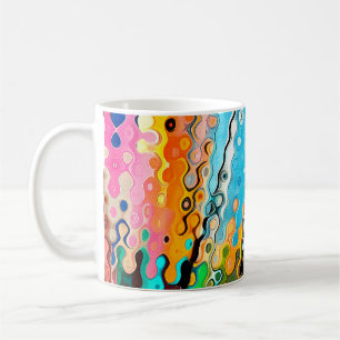 Ölpastellzeichnung. Abstrakter Farbhintergrund. Fe Kaffeetasse