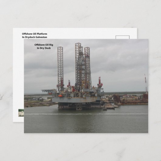 Ölplattform Drydock in Galveston, TX Postkarte (Vorne/Hinten)