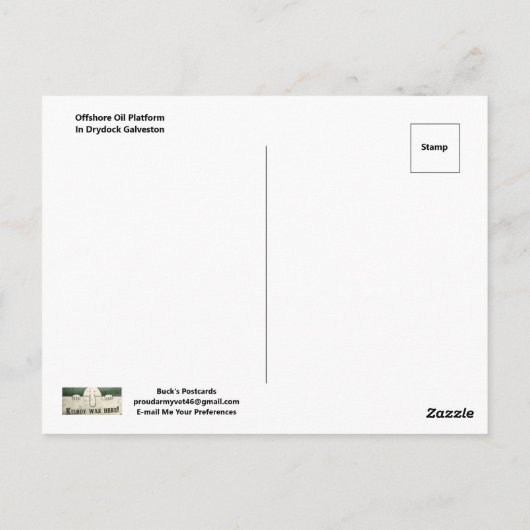 Ölplattform Drydock in Galveston, TX Postkarte (Rückseite)