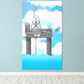 Ölplattform Leinwanddruck (Insitu (Holzboden))