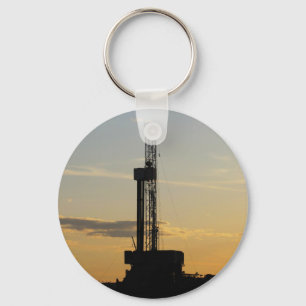 Ölplattform-Silhouette Schlüsselanhänger