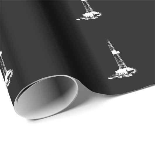 Ölplattform-Silhouette-Verpackungs-Papier Geschenkpapier (Rolleneckpunkt)
