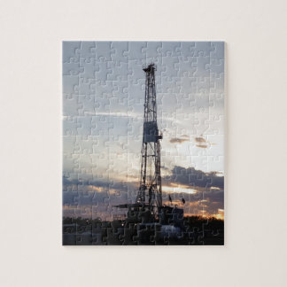 Ölplattform-Sonnenuntergang Puzzle