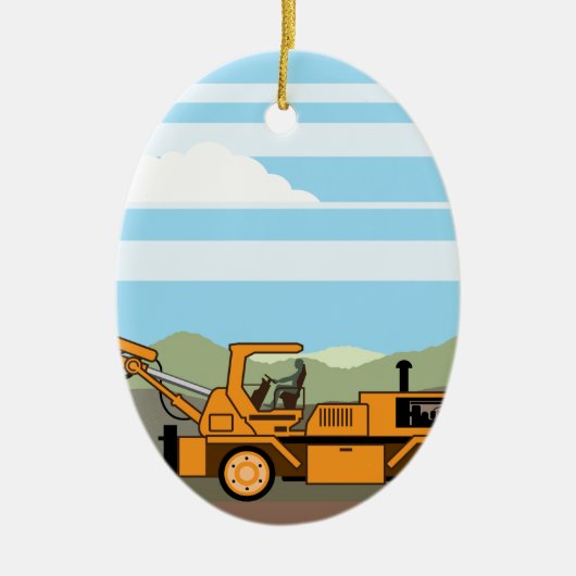 Ölplattform-Traktor-Fahrzeug-Maschinerie Keramikornament (Vorne)