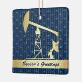 Ölpumpe Jack Weihnachten Keramikornament (Links)