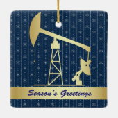 Ölpumpe Jack Weihnachten Keramikornament (Rückseite)