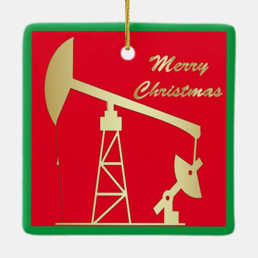 Ölpumpe Jack Weihnachtsgeschmack Keramik Keramikornament (Rückseite)