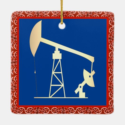 Ölpumpe Jack Weihnachtsgeschmack Keramik Keramikornament (Rückseite)