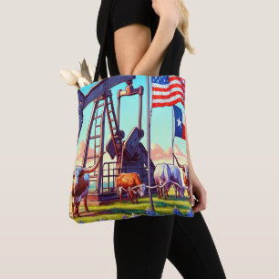 Ölpumpe und einsame Rinder in Texas Tasche