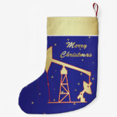 Ölpumpen Jack Frohe Weihnachten Blau Kleiner Weihnachtsstrumpf (Rückseite)