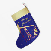 Ölpumpen Jack Frohe Weihnachten Blau Kleiner Weihnachtsstrumpf (Rückseite (Hängend))